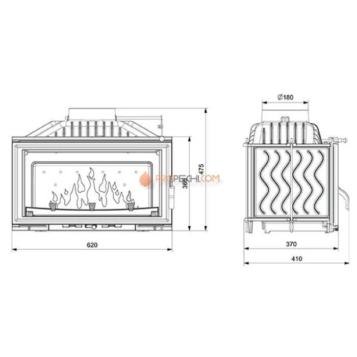 Каминная топка KAWMET W16 9,4 кВт EKO
