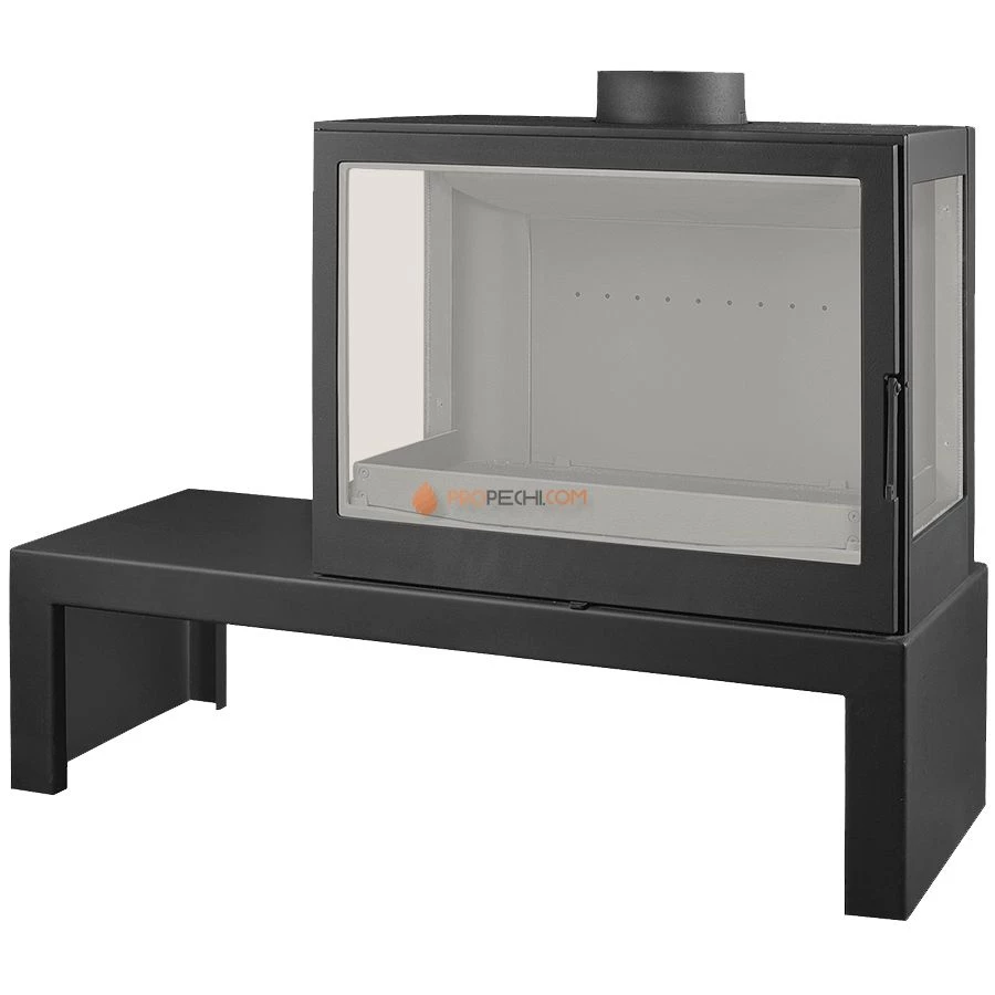 Печь-камин Liseo Castiron LCI 7 GFLR Table, два боковых стекла