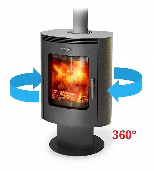 Печь- камин Термофор (TMF) Визиера поворотная на 360° черная бронза