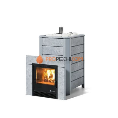 Дровяная печь для бани ИзиСтим Ялта 35/2024 в камне Талькохлорит