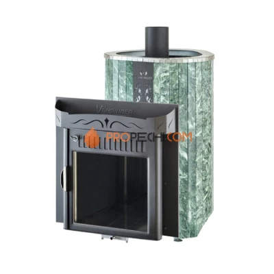 Дровяная печь для сауны Ферингер Оптима До 23 м³ - Змеевик - цельные ламели - обрамление Металл