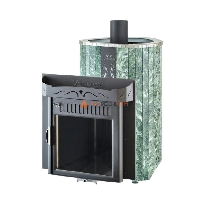 Дровяная печь для сауны Ферингер Мини До 16 м³ - Змеевик - цельные ламели - обрамление Металл