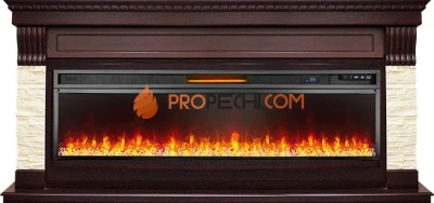 Камин электрический Denver темный дуб с очагом Vision 60 LED