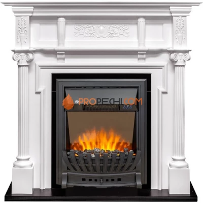 Каминокомплект Royal Flame Oxford - Белый с очагом Aspen Black