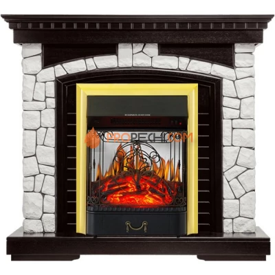 Каминокомплект Royal Flame Glasgow - Венге / Белый с очагом Majestic FX M Brass