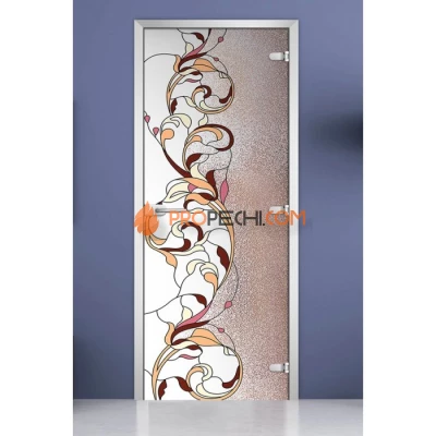 Стеклянная межкомнатная дверь DoorWood с фотопечатью Stained Glass-09, 2000х800 мм