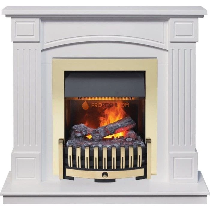 Каминокомплект Dimplex Boston - Белый (Высота 925см) с очагом Danville Brass FB2