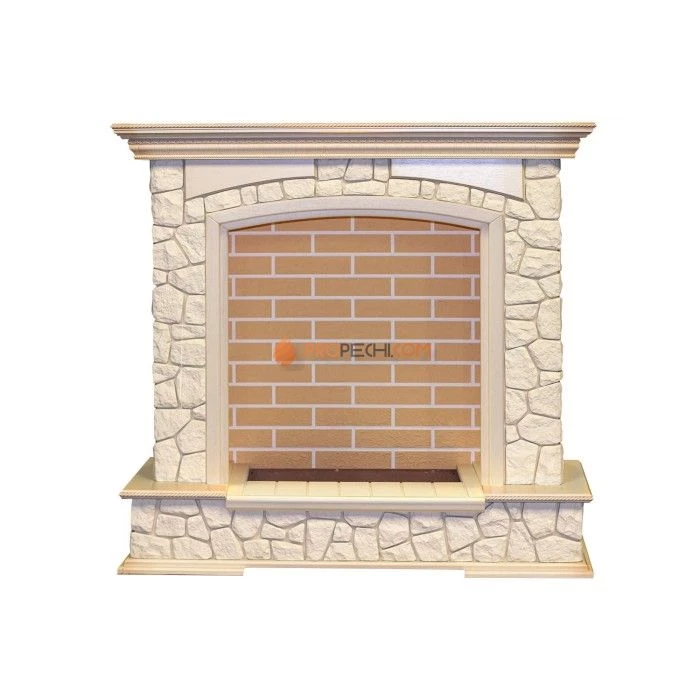 Каминокомплект Dimplex Preston - Слоновая кость с патиной / Кирпич с очагом Cassette 400 LNH-INT PS (без дров)