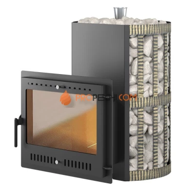 Дровяная печь для бани Везувий Скиф Парогенератор Ковка Панорама М