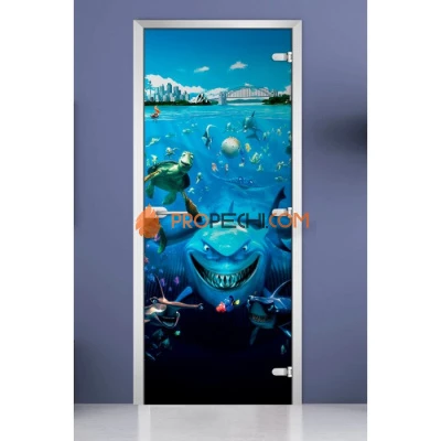 Стеклянная межкомнатная дверь DoorWood с фотопечатью Kids-16, 2000х700 мм