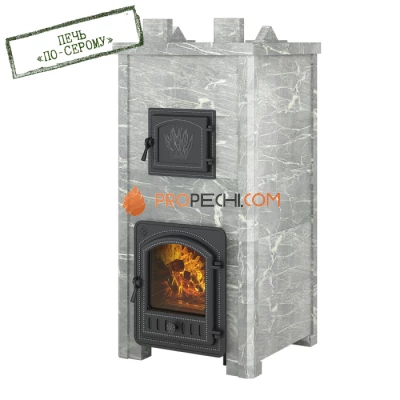 Печь для бани Эверест Легкий пар Профи каменка по-серому, Талькохлорит, S-50 мм Б/В