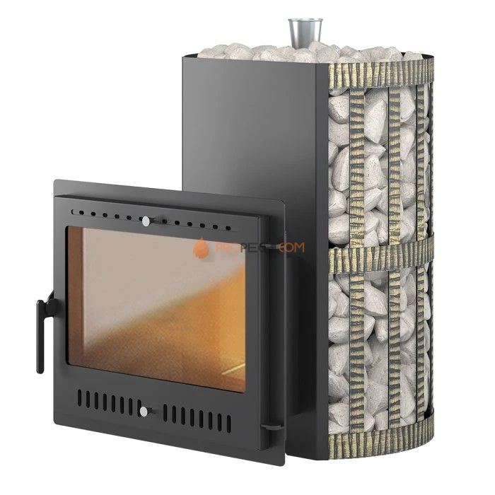Дровяная печь для бани Везувий Скиф Парогенератор Ковка Панорама М