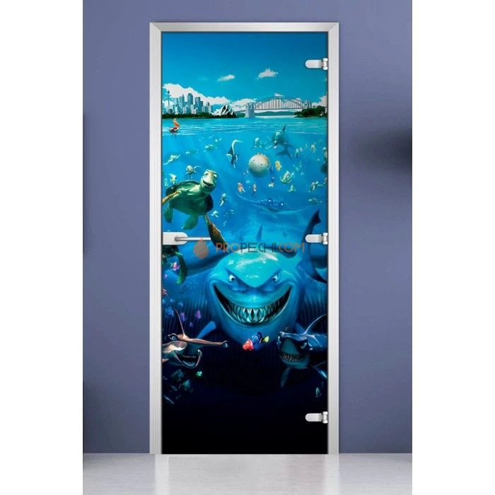 Стеклянная межкомнатная дверь DoorWood с фотопечатью Kids-16, 2000х700 мм