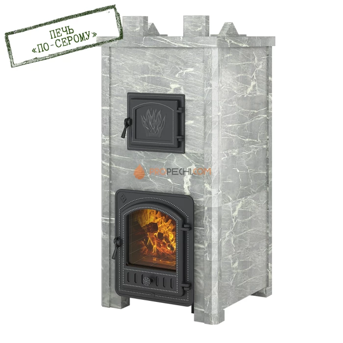 Печь для бани Эверест Легкий пар Профи каменка по-серому, Талькохлорит, S-50 мм Б/В