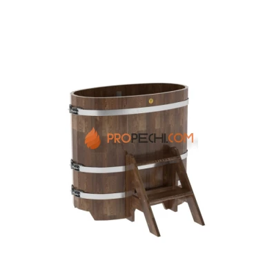 Купель BentWood овальная из сращенных ламелей мореной лиственницы 0,59х1,06