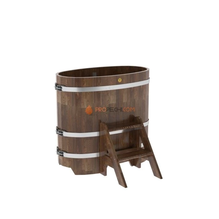 Купель BentWood овальная из сращенных ламелей мореной лиственницы 0,59х1,06