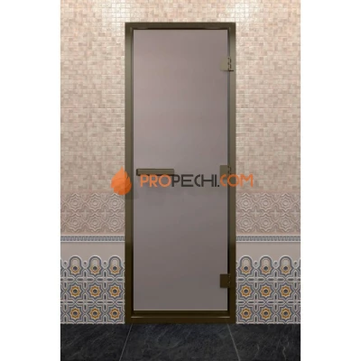 Дверь для хамама DoorWood Бронзовый профиль Сатин, 2000х700 мм