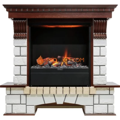Каминокомплект Dimplex Pierre Luxe - Темный дуб / Белый (Высота 1040мм) с очагом Albany