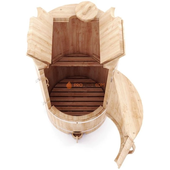 Кедровая бочка НКЗ круглая со скошенной крышкой