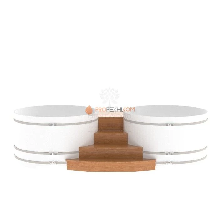 Подиум BentWood на 2 купели D 2,0х1,2 из натурального дуба