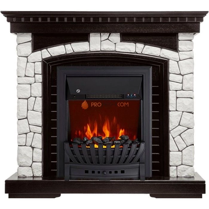 Каминокомплект Royal Flame Glasgow - Венге / Белый с очагом Aspen Black
