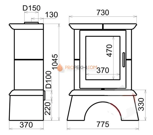 Печь-камин Thorma Landshut Top, сер./беж.