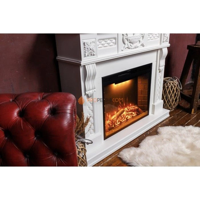 Каминокомплект Royal Flame Corsica - Слоновая кость с патиной с Электрическим очагом Royal Flame Emerald 28