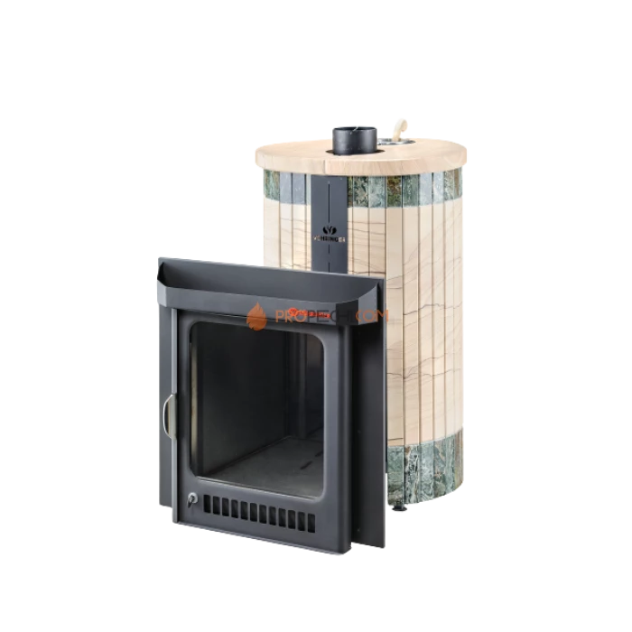 Дровяная печь для бани Ферингер Оптима до 28 м³ - Окаменевшее дерево перенесённый рисунок + Жадеит