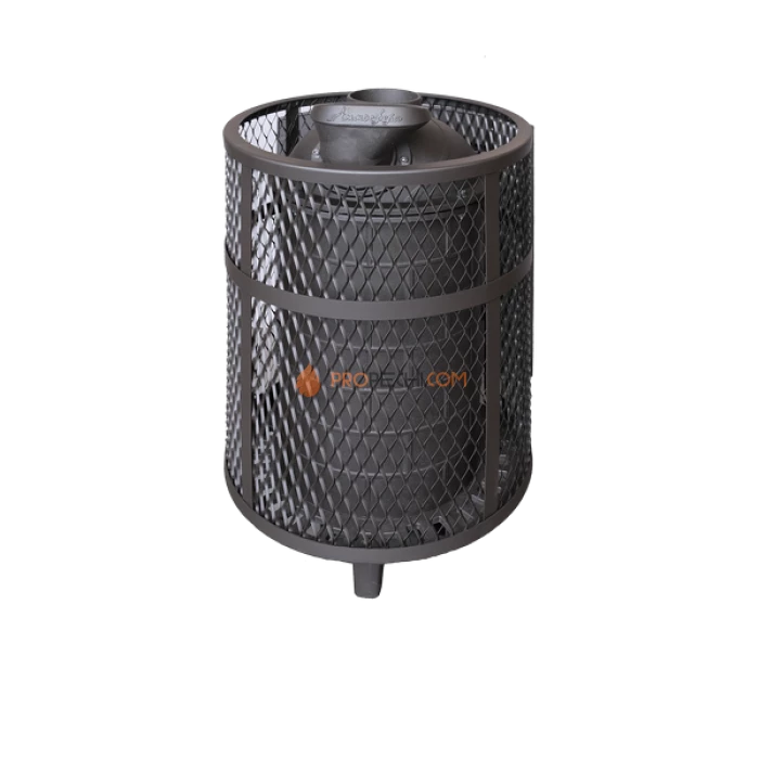 Чугунная печь для бани Атмосфера с сеткой из нержавейки до 22 м³