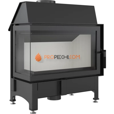 Каминная топка стальная Kratki Zibi/L/BS (угловое стекло слева) (11 кВт)