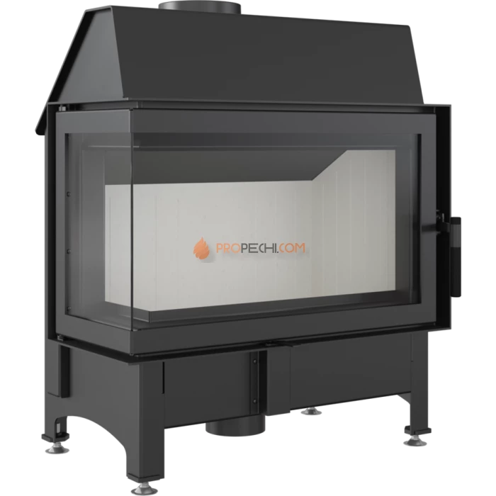 Каминная топка стальная Kratki Zibi/L/BS (угловое стекло слева) (11 кВт)