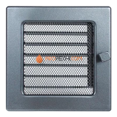 Вент.решетка 170х170 мм. графит с жалюзи