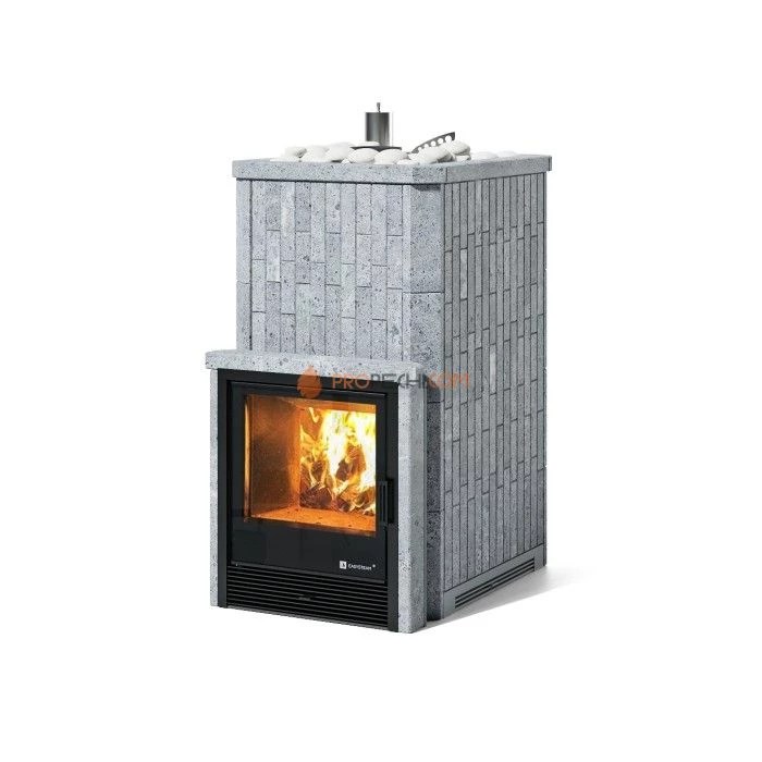 Дровяная печь для бани ИзиСтим Южная 22 с топкой из парной в камне из талькохлорита