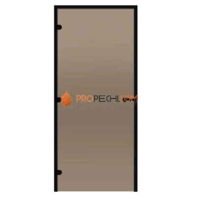 Дверь для хамама Harvia Black Line ALU 9x21 коробка черная, стекло бронза