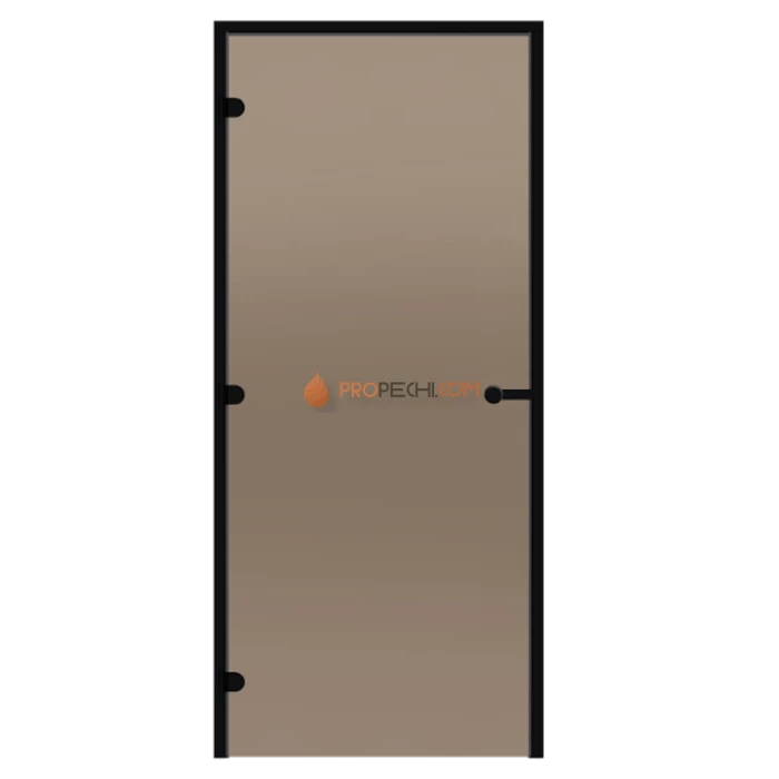 Дверь для хамама Harvia Black Line ALU 9x21 коробка черная, стекло бронза