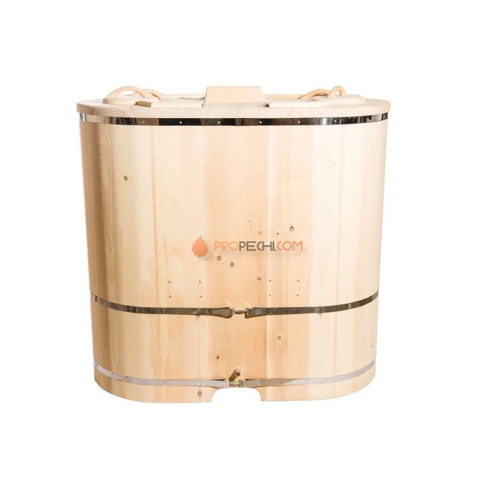 Фитобочка овальная НКЗ PREMIUM из кедра, 2-местная, 130x780x140 см / 25 мм