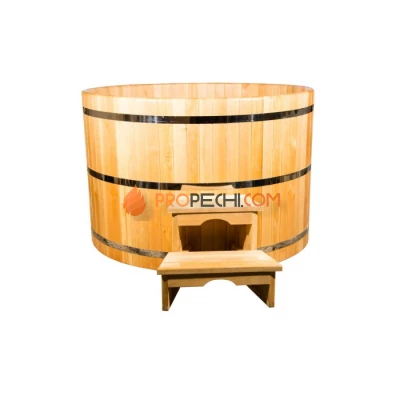 Купель круглая НКЗ из кедра, диаметр 120 см, высота 120 см