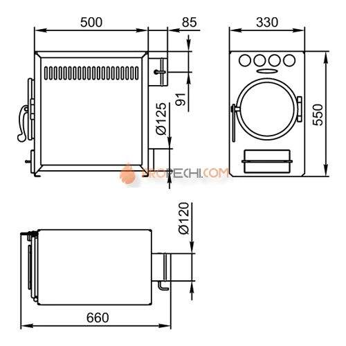 Печь отопительная TMF Нормаль-2, антрацит, ТЗ