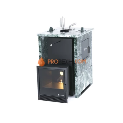 Дровяная печь для бани ИзиСтим Анапа М2 в трехстороннем кожухе из змеевика