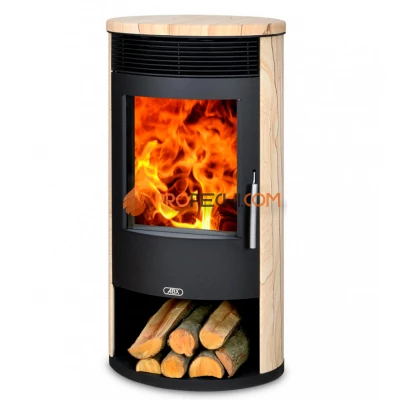 Печь-камин ABX Tartu 5 черная бразильский песчаник