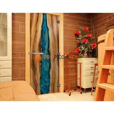 Дверь для бани DoorWood с фотопечатью (СЛЭБ-06), 2000x800 мм