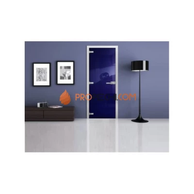 Стеклянная межкомнатная дверь DoorWood с фотопечатью Ral 5002, 2000х600 мм