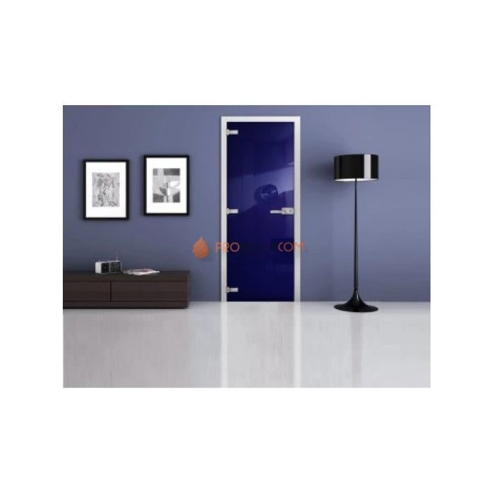 Стеклянная межкомнатная дверь DoorWood с фотопечатью Ral 5002, 2000х600 мм