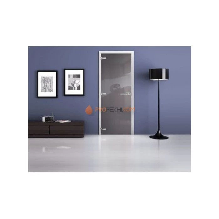 Стеклянная межкомнатная дверь DoorWood с фотопечатью Ral 7004, 2000х600 мм