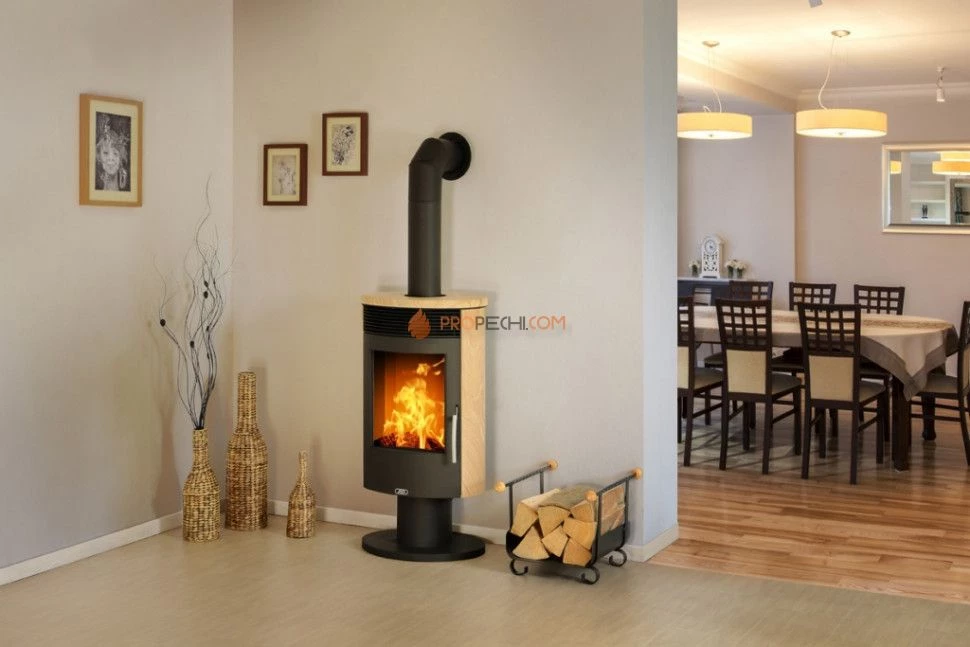 Печь-камин ABX Tartu 5 поворотный мокка крем