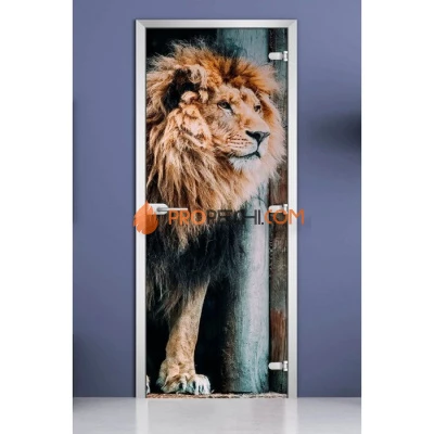 Стеклянная межкомнатная дверь DoorWood с фотопечатью Animals-01, 2000х800 мм