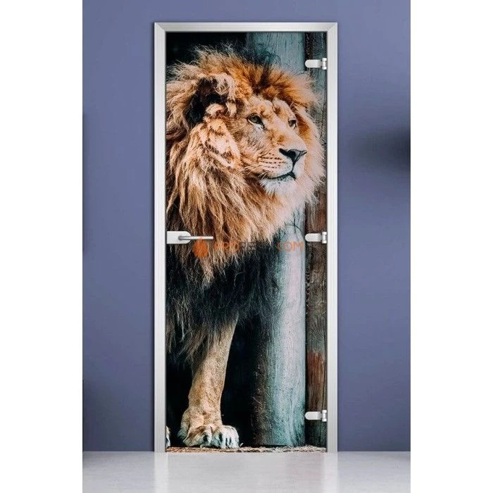 Стеклянная межкомнатная дверь DoorWood с фотопечатью Animals-01, 2000х800 мм
