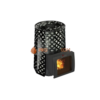 Дровяная печь для бани Grill’D Violet Romb Short Window Max (Камень колотый 100 кг)