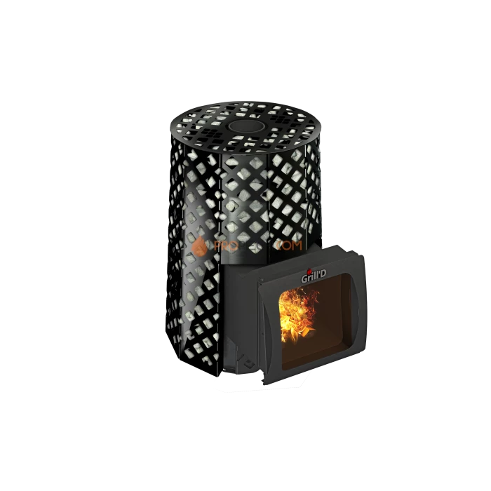 Дровяная печь для бани Grill’D Violet Romb Short Window Max (Камень колотый 100 кг)