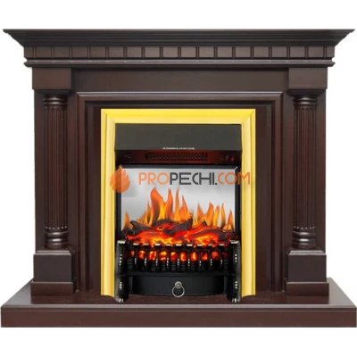 Каминокомплект Royal Flame Dallas - Темный дуб с очагом Fobos FX M Brass